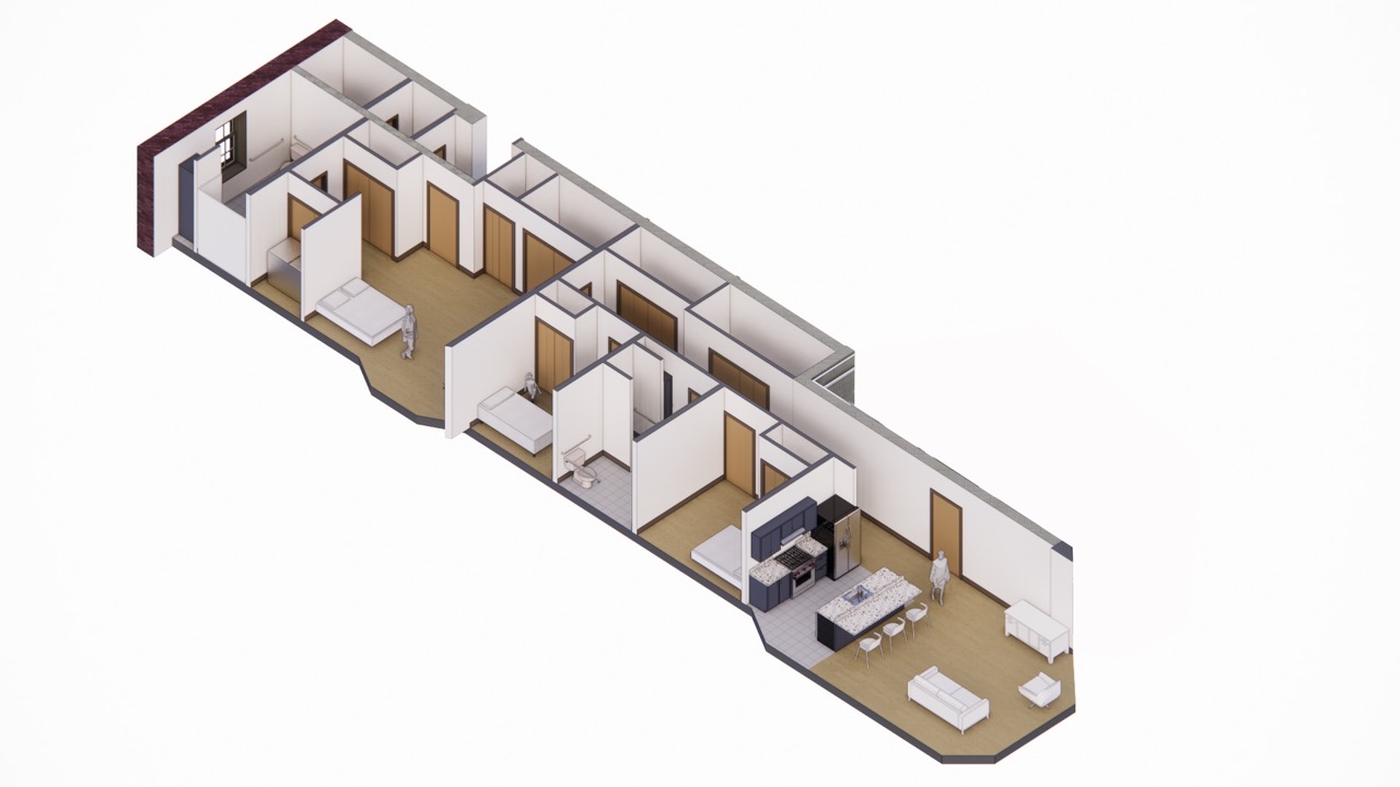 rendering of residential apartment floor plan