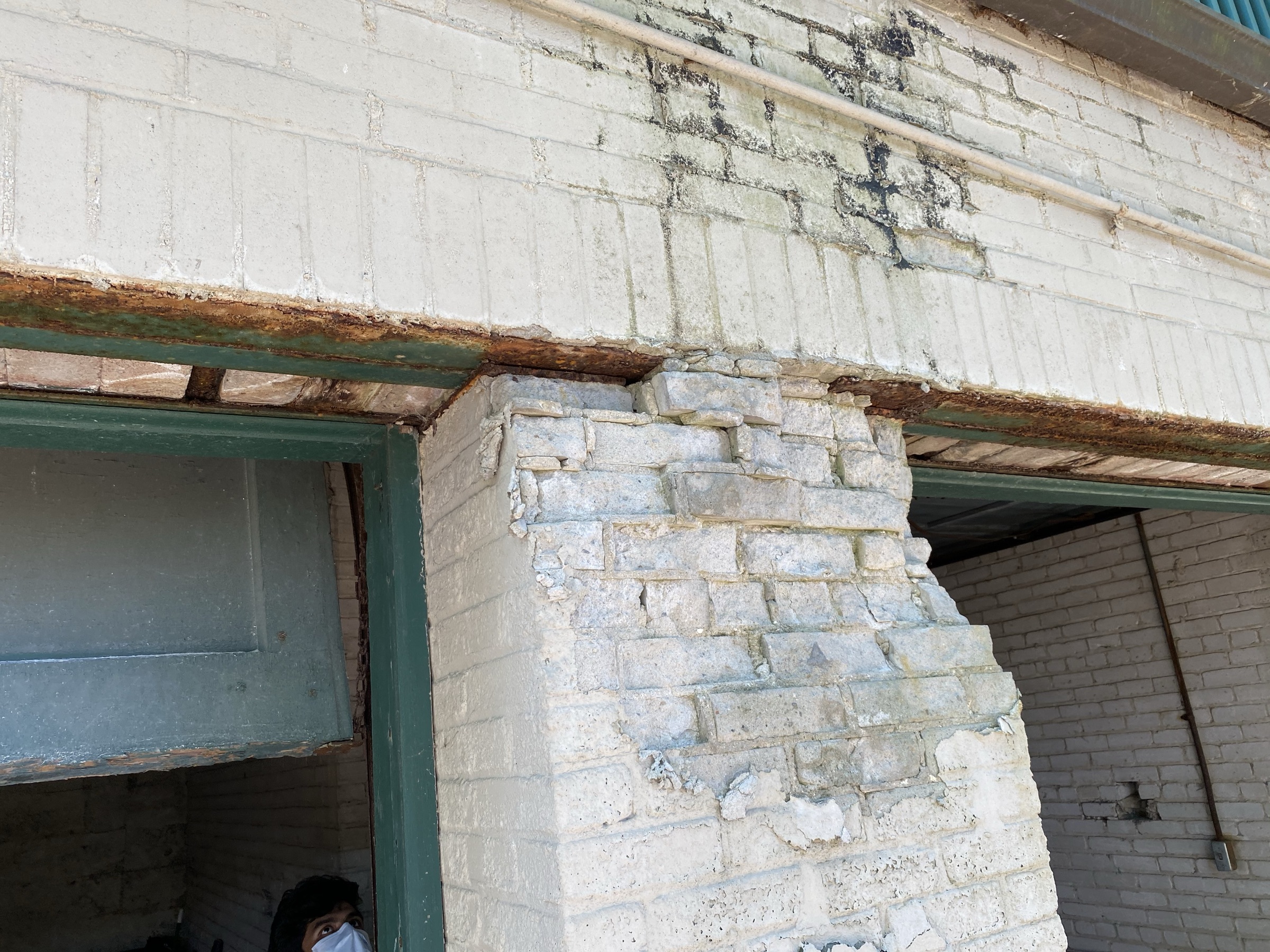Severely deteriorated brick masonry.