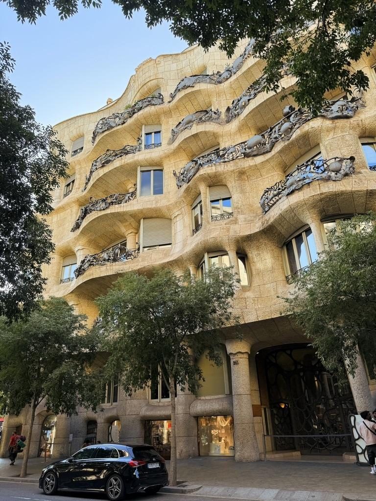 The rippling limestone facade of Casa Mil&agrave; in Barcelona
