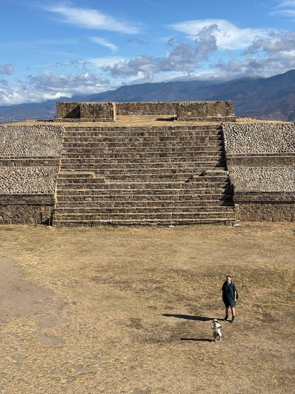 Stone pyramid ruins at Monte Alb&aacute;n